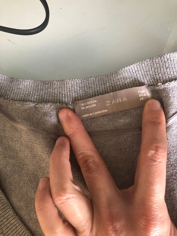 T-shirt Zara gris taille s - photo numéro 2