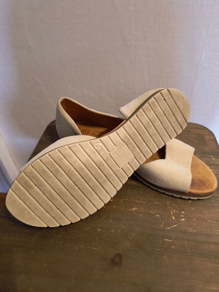 Chaussures été femme daim beige - photo numéro 7