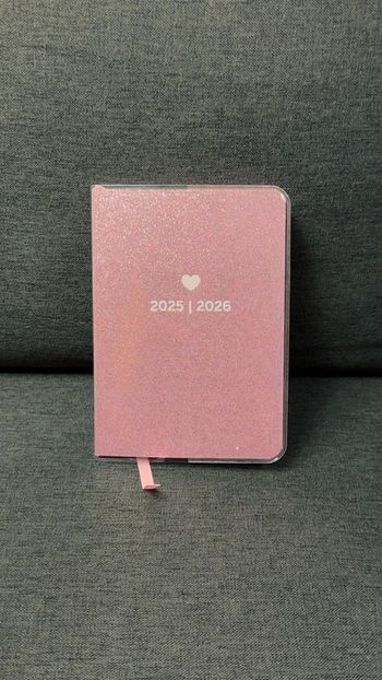 Agenda Rose à Paillettes 2025/2026 Format A6 Neuf