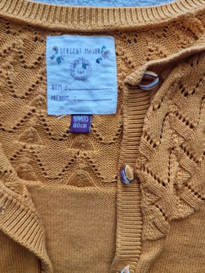 Gilet moutarde à boutons décorés - 18M - Sergent Major (TBE) - photo numéro 11