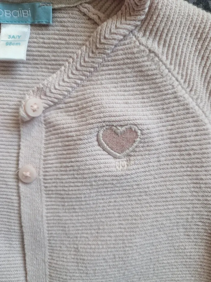 Gilet rose pâle taille 3 ans Obaïbi - photo numéro 4