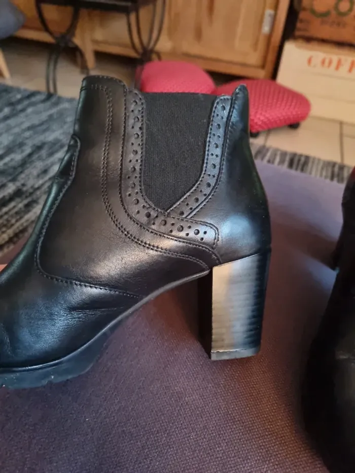 Bottines cuir hauts talons taille 38 - photo numéro 3