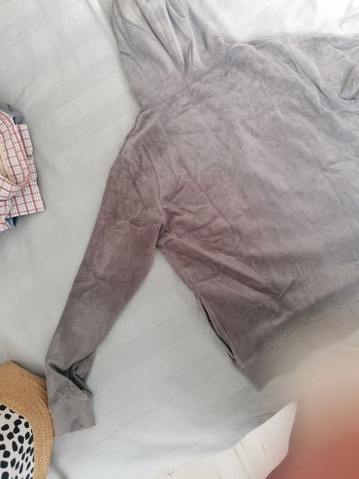 Polaire avec fermeture et capuche. Gris - photo numéro 6