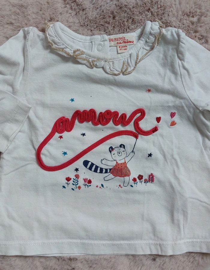 T-shirt "amour" 9 mois DPAM - photo numéro 2