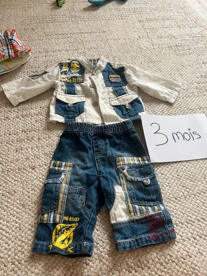 Ensemble jean et chemise 3 mois