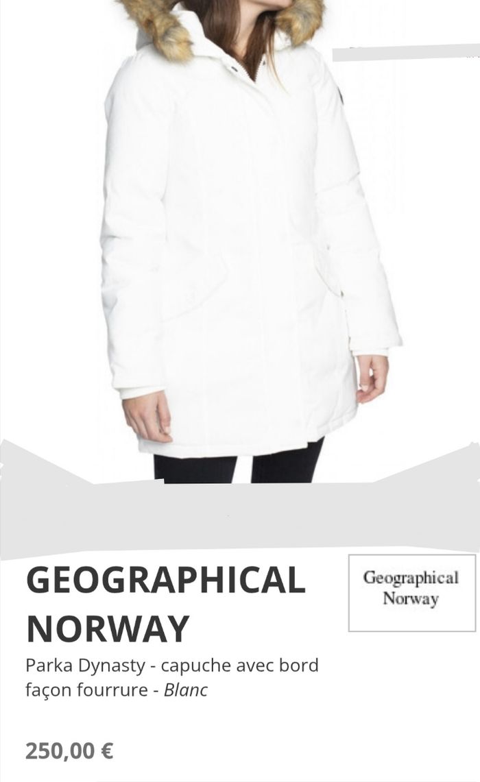Parka blanche de la marque Geographical Norway - photo numéro 4