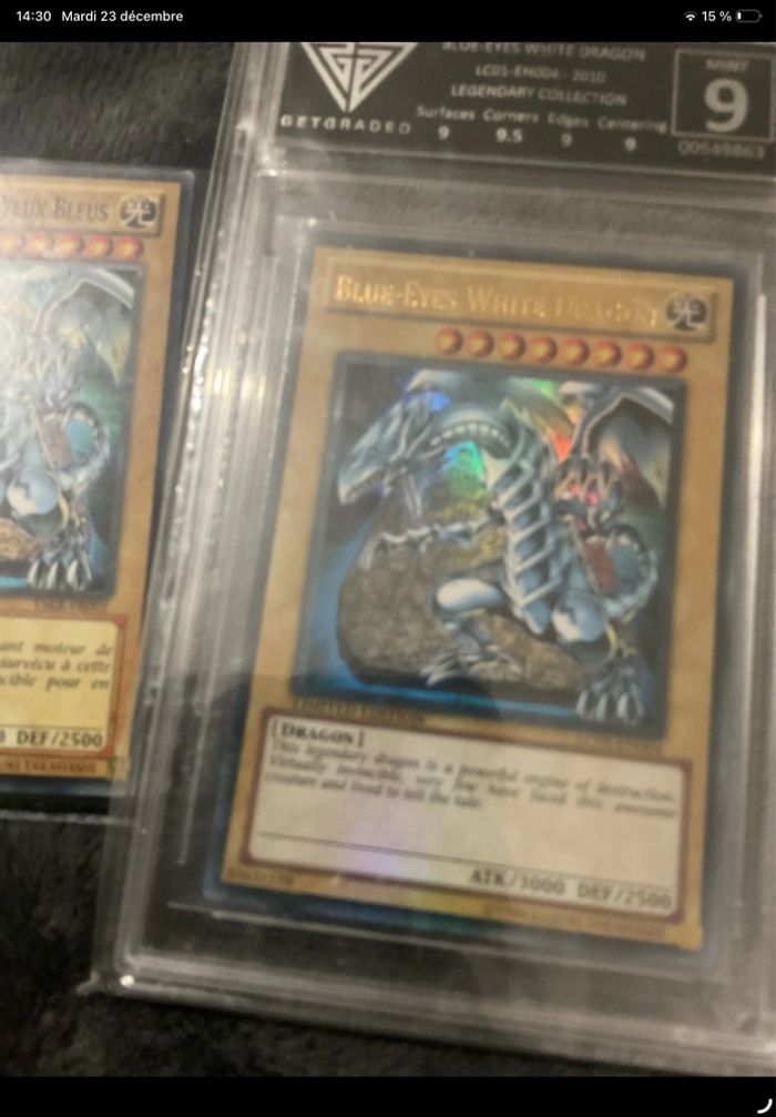 Carte rare Yu Gi oh 1st édition dragon blanc aux yeux bleue gradée chez getgraded - photo numéro 4