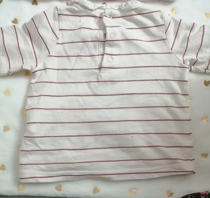 Lot de t-shirts bébé fille 6 mois dpam - photo numéro 2