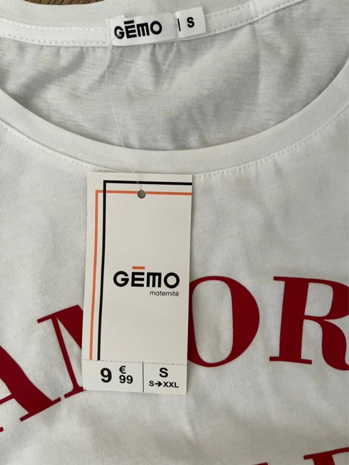 Tee shirt de grossesse blanc et rouge - photo numéro 4