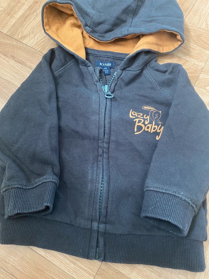 Veste avec capuche et zip taille 6 mois Kiabi - photo numéro 2