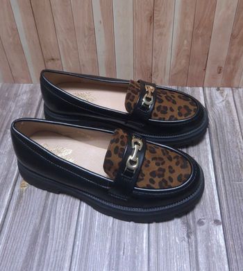 Mocassins Fille Léopard & Noir - Chic Boucle Dorée - Neufs Taille 34
