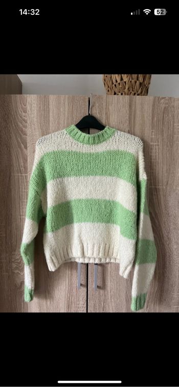 Pull d’hiver vert et blanc Pimkie
