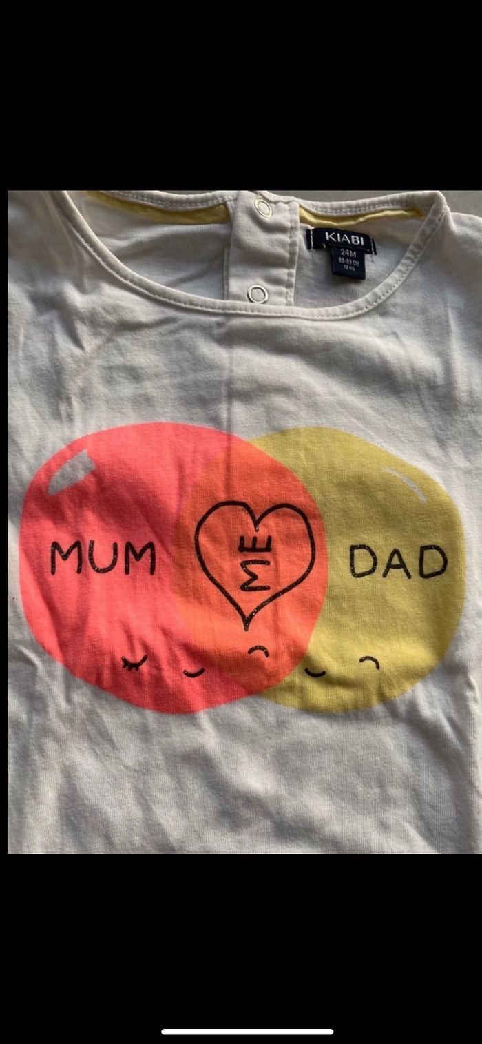 Tee shirt manches courtes Mum Dad 24 mois - photo numéro 6