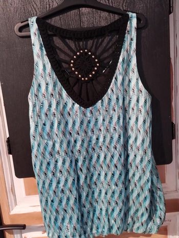 Débardeur turquoise noire