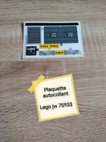 Plaquette autocollant lego jw 75933