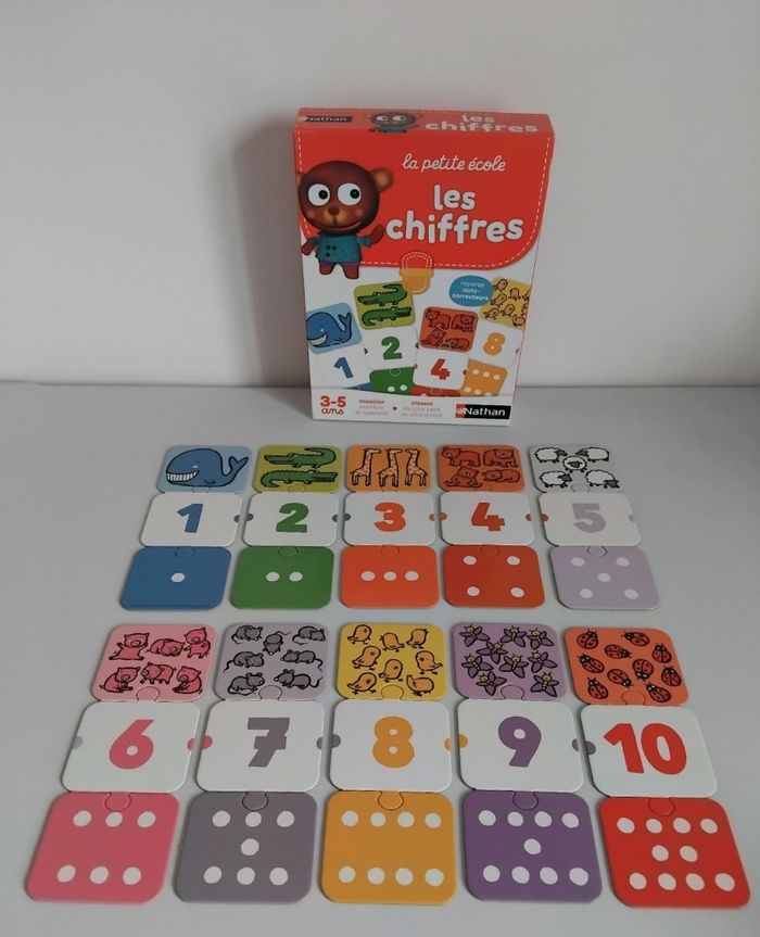LES CHIFFRES Jeu Domino Puzzle Nathan Educatif 🧮