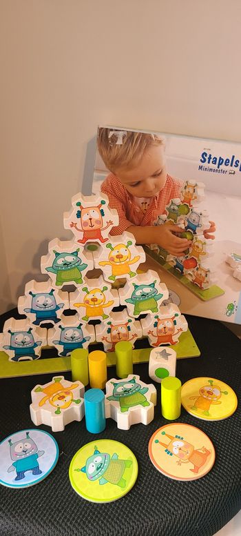 Jeu pour enfant d'empilement mini monstres de marque Haba