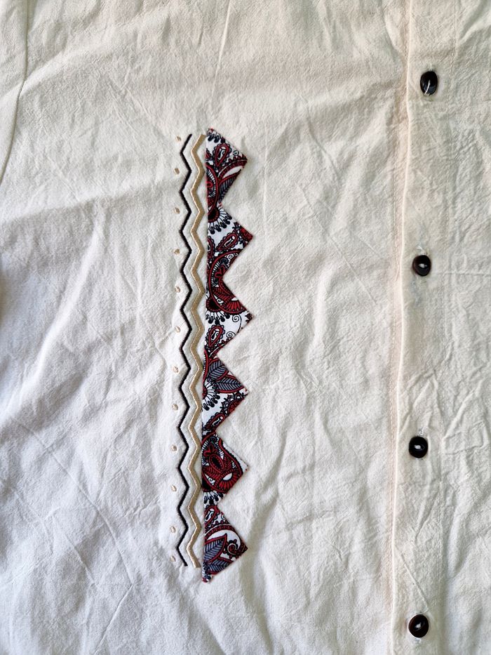 Chemise manches courtes  / chemisette  , homme  , vintage  , de la marque Metza , Mexico  , vêtement artisanal bio - photo numéro 7