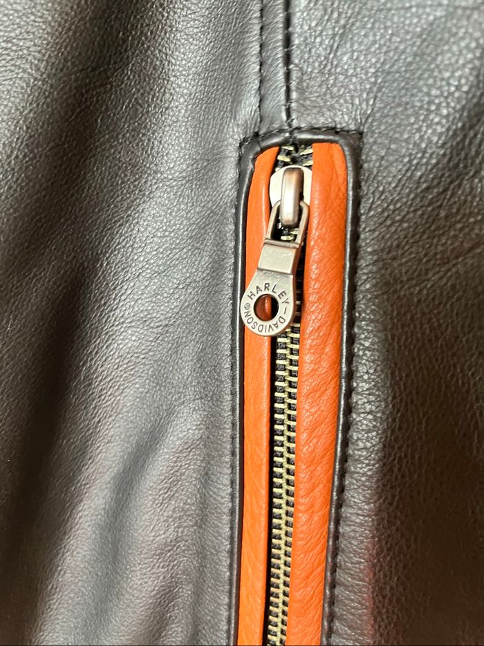 Veste moto Harley Davidson femme noir/camel – T.XL – cuir TBE 🏍️ - photo numéro 9