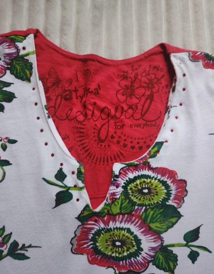 Tunique Desigual rouge & blanche – Taille 36 - photo numéro 2