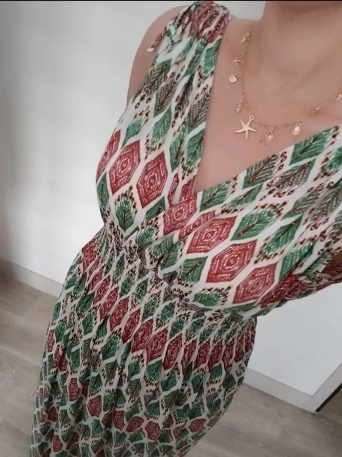 Robe longue à motifs verte et marron Elena Z TU - Robe magique - photo numéro 5
