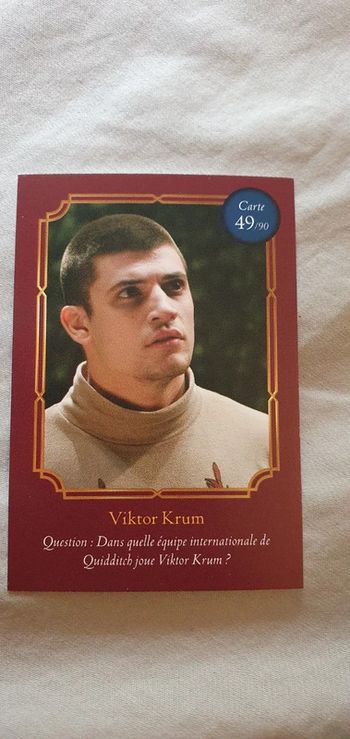 Cartes Harry Potter Auchan
Viktor Krum n° 49/90