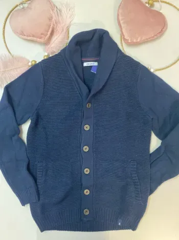 Gilet garçon - tricot chiné - neuf - Okaïdi - taille 10 ans