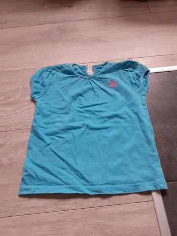 T shirt fille turquoise taille 2/3 ans