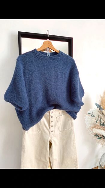 Pull bleu jean avec mohair - TU