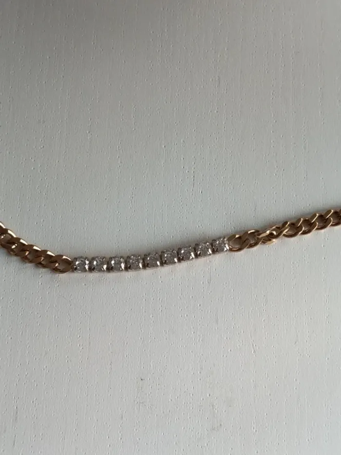 Collier chaîne Paul Valentine plaqué or et zirconiums - photo numéro 2