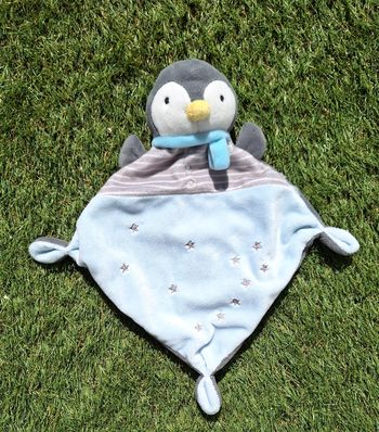 DOUODU PINGOUIN GRIS/BLEU - MOTS D'ENFANTS