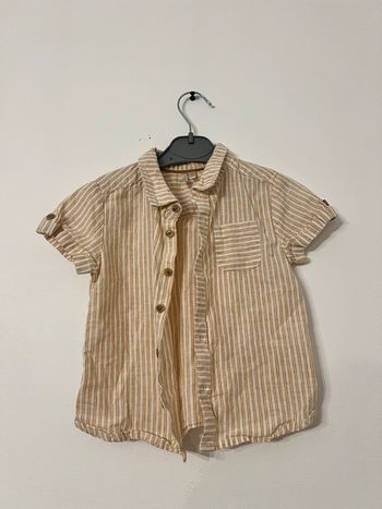 Chemise à rayures moutarde