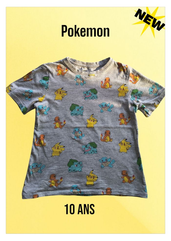 🐱 Superbe Tshirt gris Pokémon (10 ans) 🐱