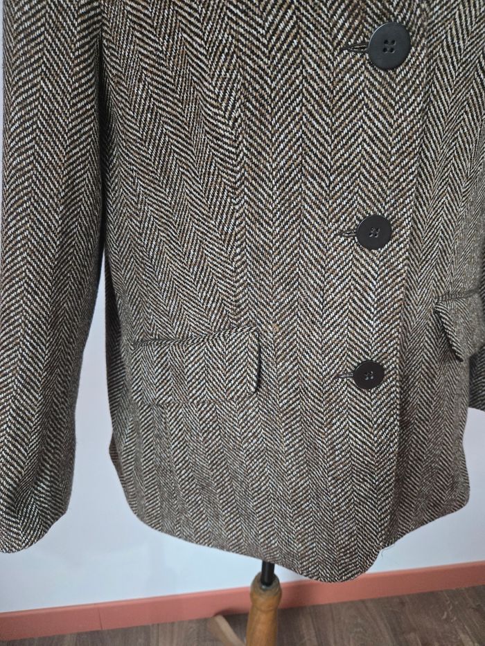 ✨ Blazer vintage en tweed à chevrons – Élégance intemporelle ✨ - photo numéro 3