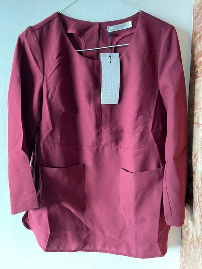 Blouse bordeaux magnifique - photo numéro 4