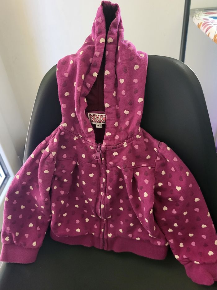 Gilet bébé fille cœurs 24 mois de chez Kmg