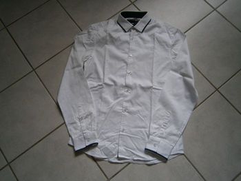 Chemise blanche liseré marine CELIO Taille S (37/38)