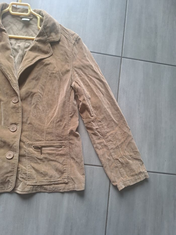 Veste en velours beige/camel M&S Taille 44 - photo numéro 3