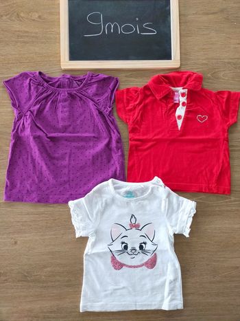 T shirts/polo fille été taille 9mois