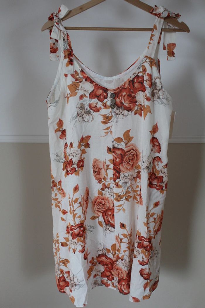 Débardeur fleurs oranges