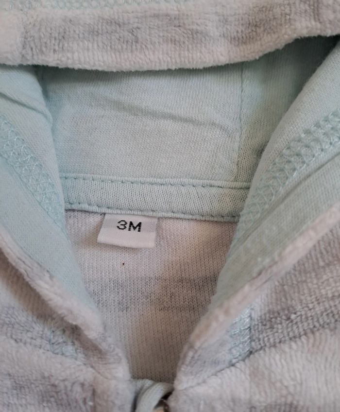 Ensemble veste jogging gris/blanc chien, taille 3 mois (62 cm) - photo numéro 4