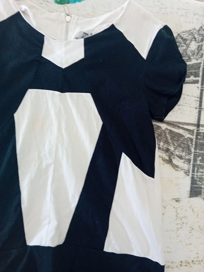 Tee-shirt blanc & noir en taille S Phildar - photo numéro 3