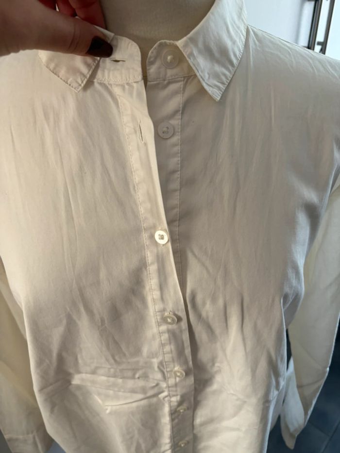 Chemise Sisley longue plissée blanche T44 - photo numéro 5