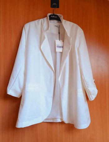 Blazer blanc avec fausses poches externes taille XXXL