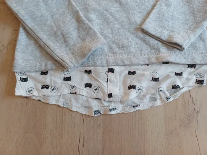 Sweat 2en1 chemise chat - photo numéro 2