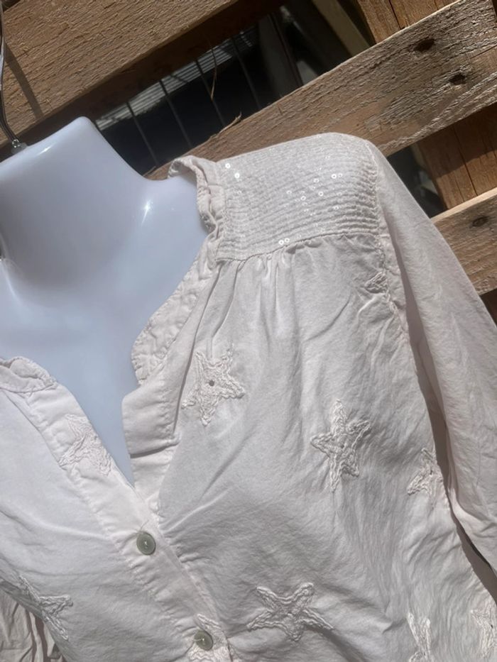 🌸 Blouse blanche brodée - Made in Italy - Taille unique - photo numéro 3