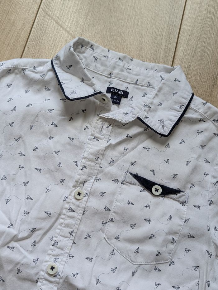 Chemise blanche imprimée avion en papier Kiabi 8 ans - photo numéro 3