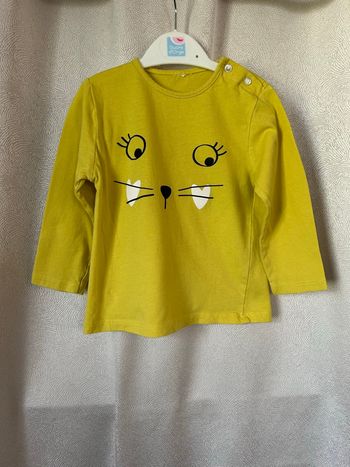 T-shirt jaune chat 2 ans Kiabi