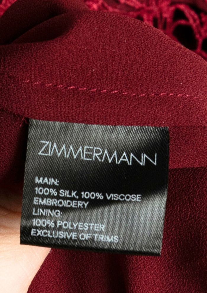 Robe rouge en broderie anglaise et dentelle• Red eyelet lace dress Zimmermann Taille 34 - photo numéro 12