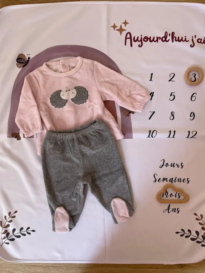 Pyjama - Taille 3 mois - Fille - Obaibi - photo numéro 3
